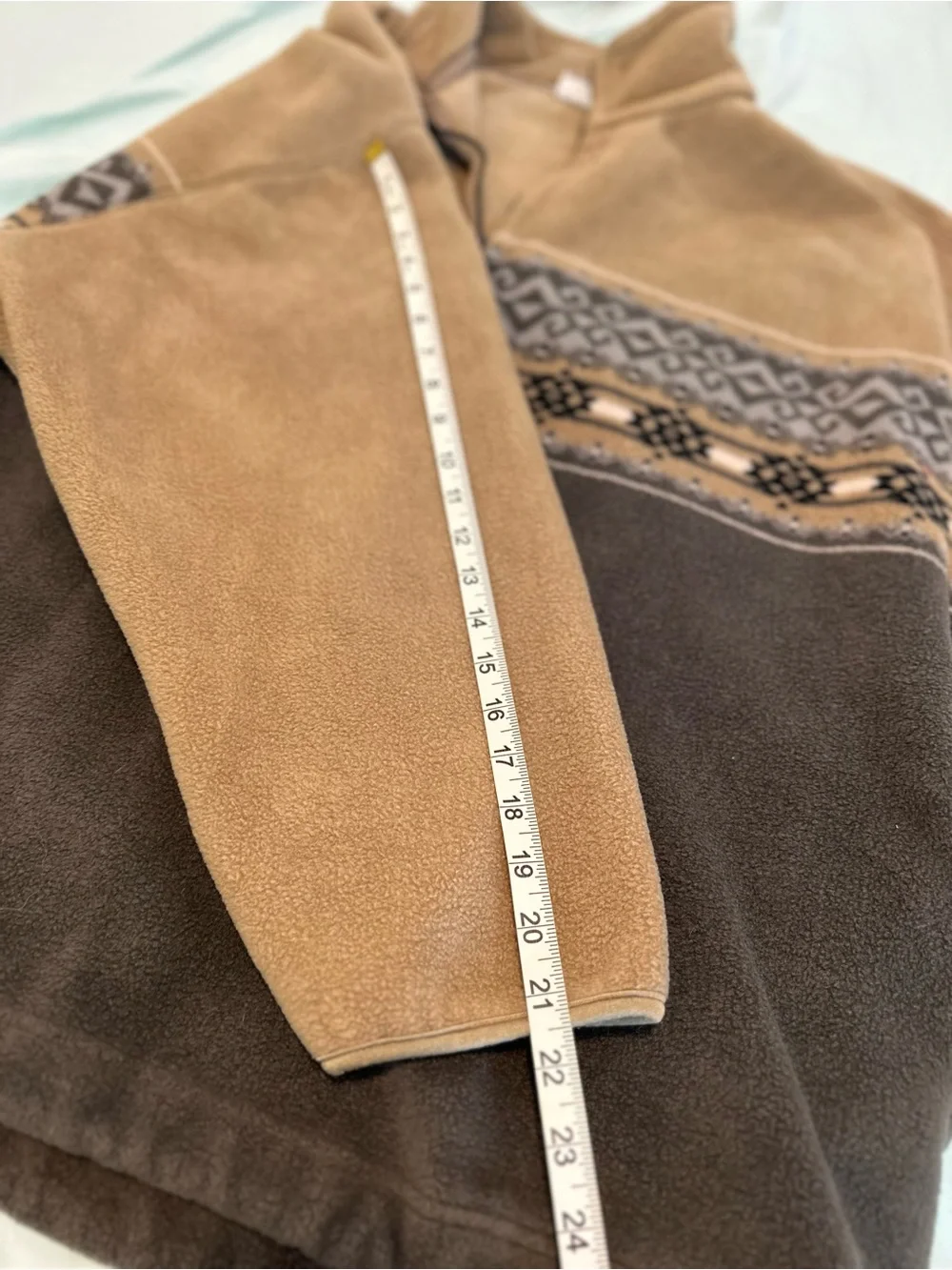 VTG Fieldmaster Nordic Fair Isle Aztec SzXL 1/4 Zip Colorblock fleece sweater.